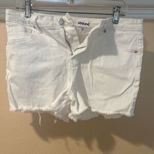 Abound Women's White Frayed Jean Shorts